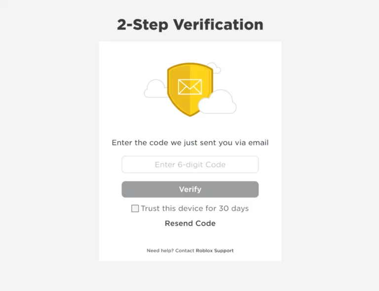 via email roblox 2 step verification